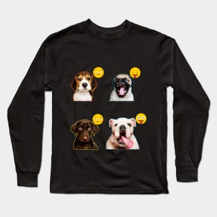 Dogs Act Emoji Long Sleeve T-Shirt